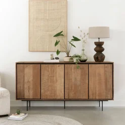 DTP Home Dressoirs|Dressoir Metropole Teakhout, 180cm Bruin, Zwart