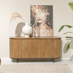 Livingfurn Dressoirs|Dressoir Noor Mangohout, 170cm, kleur Naturel