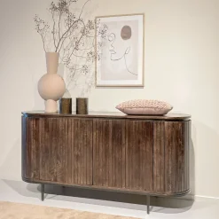 Livingfurn Dressoirs|Dressoir Noor Mangohout, 170cm, kleur Walnoot