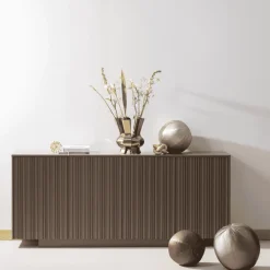 WOOOD Dressoirs|Dressoir Nova Grenenhout, 200cm, kleur Truffel Bruin Mud