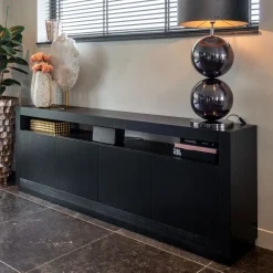 Richmond Interiors Dressoirs|Dressoir Oakura Eikenhout 240cm, kleur Zwart