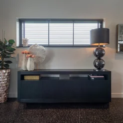 Richmond Interiors Dressoirs|Dressoir Oakura Eikenhout 190cm, kleur Zwart