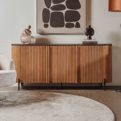 Tower Living Dressoirs|Dressoir Palazzo Teakhout en mineraal stucwerk