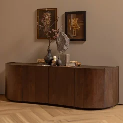 WOOOD Dressoirs|Dressoir Sense Mangohout, 160cm, kleur Walnoot