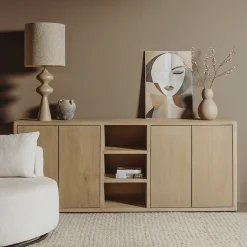 Tower Living Dressoirs|Dressoir Tenna Mangohout, 220cm