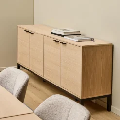 Bendt Dressoirs|Dressoir Tisa Eiken, 180cm Wit