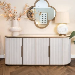 Richmond Interiors Dressoirs|Dressoir Tivoli Stof en keramiek, 192cm Wit