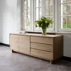 Ethnicraft Dressoirs|Dressoir Wave Geolied Eikenhout, 205cm