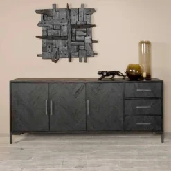 Tower Living Dressoirs|Dressoir Ziano Visgraat, kleur zwart