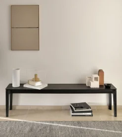 Ethnicraft Eetkamerbanken|Eetkamerbank Bok Gevernist Eikenhout, kleur Zwart