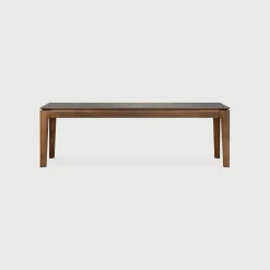 Ethnicraft Eetkamerbanken|Eetkamerbank Bok Gevernist Teakhout, kleur Bruin