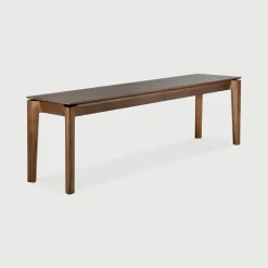 Ethnicraft Eetkamerbanken|Eetkamerbank Bok Gevernist Teakhout, kleur Bruin