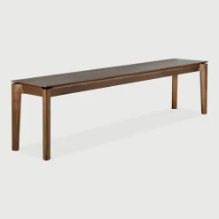 Ethnicraft Eetkamerbanken|Eetkamerbank Bok Gevernist Teakhout, kleur Bruin