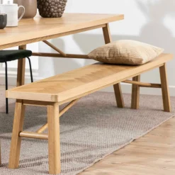 Bendt Eetkamerbanken|Eetkamerbank Gregor Visgraat Eiken, 200cm Hout