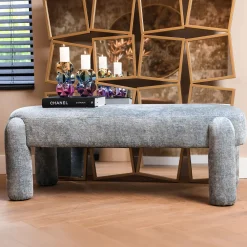 Richmond Interiors Eetkamerbanken|Eetkamerbank Holly Chenille, kleur Lichtblauw