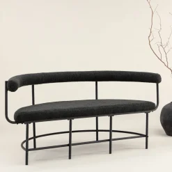 Nohr Eetkamerbanken|Eetkamerbank Jediah Bouclé, kleur Zwart