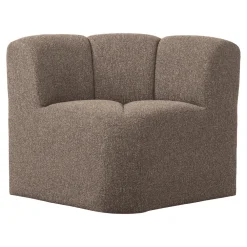 WOOOD Eetkamerbanken|Eetkamerbank Mojo Bouclé, Hoek, kleur Melange Bruin