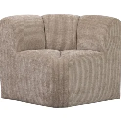 WOOOD Eetkamerbanken|Eetkamerbank Mojo Geweven Rib, Hoek, kleur Donker Zand