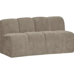 WOOOD Eetkamerbanken|Eetkamerbank Mojo Geweven Rib, kleur Donker Zand