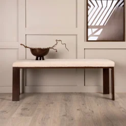 Nohr Eetkamerbanken|Eetkamerbank Niel Teddy, 120cm Wit