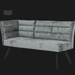 Tower Living Eetkamerbanken|Eetkamerbank Rosora Hoek Links, 160cm, kleur Grijs