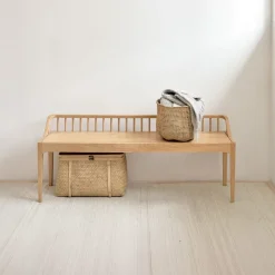 Ethnicraft Eetkamerbanken|Eetkamerbank Spindle Hout, 150cm