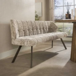 LifestyleFurn Eetkamerbanken|Eetkamerbank Thandie Alura stof, kleur /Bruin Zand