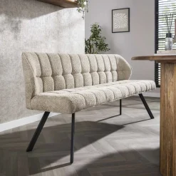 LifestyleFurn Eetkamerbanken|Eetkamerbank Thandie Bouclé, 180cm Zand