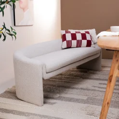 WOOOD Eetkamerbanken|Eetkamerbank Zone Geweven stof, 160cm Beige