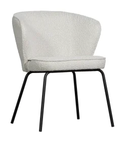 WOOOD Beige Eetkamerstoelen|Eetkamerstoelen Bouclé / Teddy|Eetkamerstoel Admit Bouclé