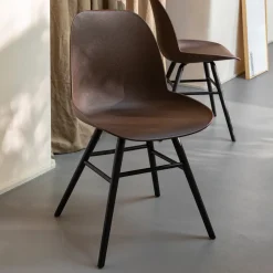 Zuiver Eetkamerstoelen Zonder Armleuning|Eetkamerstoel Albert Kuip Gerecycled kunststof, kleur Coffee