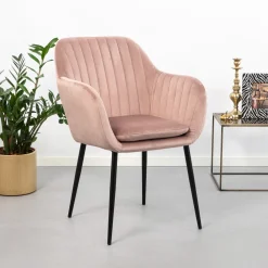 Sohome Eetkamerstoelen Velvet / Fluweel|Eetkamerstoelen Met Armleuning|Eetkamerstoel Albin Black Velvet