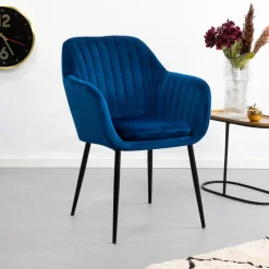 Sohome Eetkamerstoelen Velvet / Fluweel|Eetkamerstoelen Met Armleuning|Eetkamerstoel Albin Black Velvet
