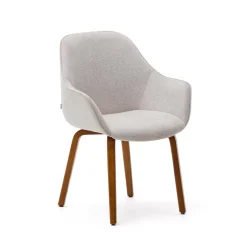 Kave Home Beige Eetkamerstoelen|Eetkamerstoel Aleli Chenille, kleur Beige