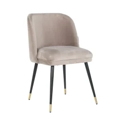 Richmond Interiors Eetkamerstoelen Velvet / Fluweel|Eetkamerstoelen Zonder Armleuning|Eetkamerstoel Alicia Velvet Khaki