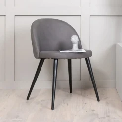 Nohr Eetkamerstoelen Zonder Armleuning|Eetkamerstoel Amon kleur Grijs