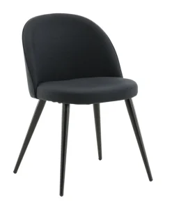 Nohr Eetkamerstoelen Zonder Armleuning|Eetkamerstoel Amon stof, kleur ZWART