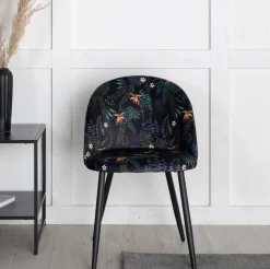 Nohr Eetkamerstoelen Velvet / Fluweel|Beige Eetkamerstoelen|Eetkamerstoel Amon Velvet met zwarte poot