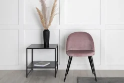 Nohr Eetkamerstoelen Velvet / Fluweel|Beige Eetkamerstoelen|Eetkamerstoel Amon Velvet met zwarte poot