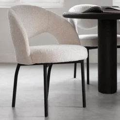 MUST Living Beige Eetkamerstoelen|Eetkamerstoelen Zonder Armleuning|Eetkamerstoel Arca