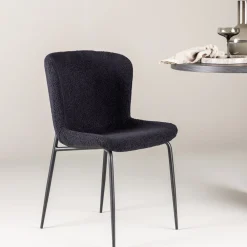 Nohr Eetkamerstoelen Bouclé / Teddy|Eetkamerstoelen Zonder Armleuning|Eetkamerstoel Artesha Teddy