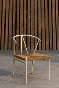 Nohr Beige Eetkamerstoelen|Eetkamerstoelen Zonder Armleuning|Eetkamerstoel Atalie Rattan, kleur Naturel/Beige Beige / Naturel