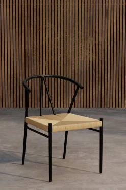 Nohr Eetkamerstoelen Zonder Armleuning|Eetkamerstoel Atalie Rattan, kleur Naturel/Zwart