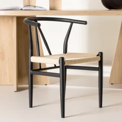 Nohr Beige Eetkamerstoelen|Eetkamerstoelen Zonder Armleuning|Eetkamerstoel Atalie Rattan