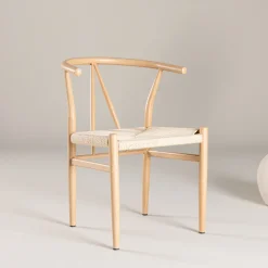 Nohr Beige Eetkamerstoelen|Eetkamerstoelen Zonder Armleuning|Eetkamerstoel Atalie Rattan