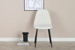 Nohr Eetkamerstoelen Bouclé / Teddy|Eetkamerstoelen Zonder Armleuning|Eetkamerstoel Austina Teddy, kleur Wit