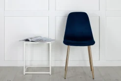 Nohr Eetkamerstoelen Velvet / Fluweel|Eetkamerstoelen Zonder Armleuning|Eetkamerstoel Austina Velvet, Met messing onderstel