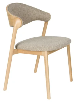 Dutchbone Eetkamerstoelen Zonder Armleuning|Eetkamerstoel Babington Stof en beukenhout