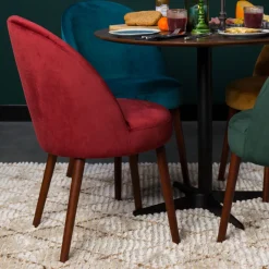 Dutchbone Eetkamerstoelen Velvet / Fluweel|Eetkamerstoelen Zonder Armleuning|Eetkamerstoel Barbara Velvet