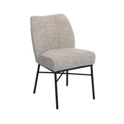 Tower Living Beige Eetkamerstoelen|Eetkamerstoelen Zonder Armleuning|Eetkamerstoel Barzio Geweven stof